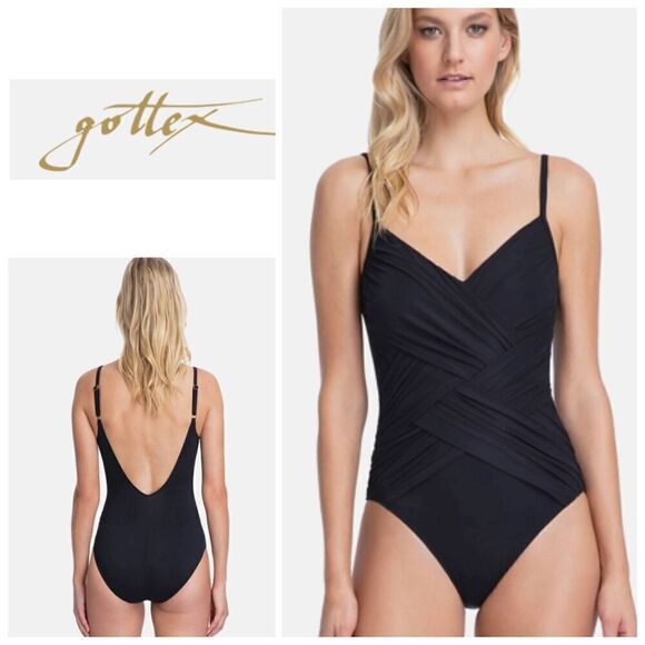 New. Gottex black tummy control swimsuit. Normally $158. Size 10 - Picture 1 of 8